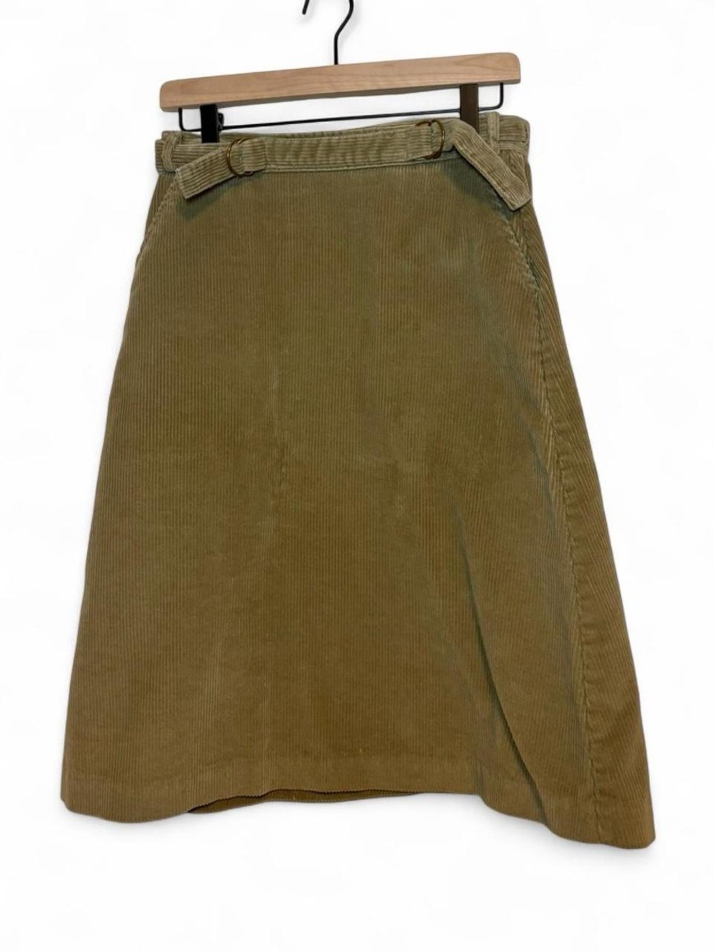 Vintage Orvis Tan/Khaki Corduroy Midi Wrap Skirt